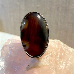 Handmade Montana Agate On Sterling Silver Ring